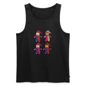 kasper im Viererpack - Männer Premium Bio Tank Top - Schwarz - Vorne - AI Model Male 178 light (178cm)