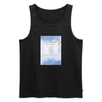 Ich liebe Dich, Partner - Männer Premium Bio Tank Top - Schwarz - Vorne - AI Model Male 178 light (178cm)