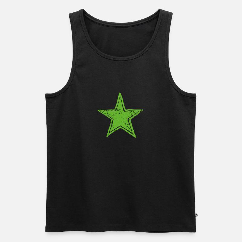 star drawn path cmyk green - Männer Premium Bio Tank Top - Schwarz