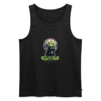 Virus X Ready - Men's Premium Organic Tank Top - black - Front - AI Model Male 178 light (178cm)