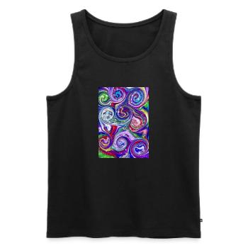 Magic Spirals - Männer Premium Bio Tank Top - Schwarz - Vorne - Michal (187cm)