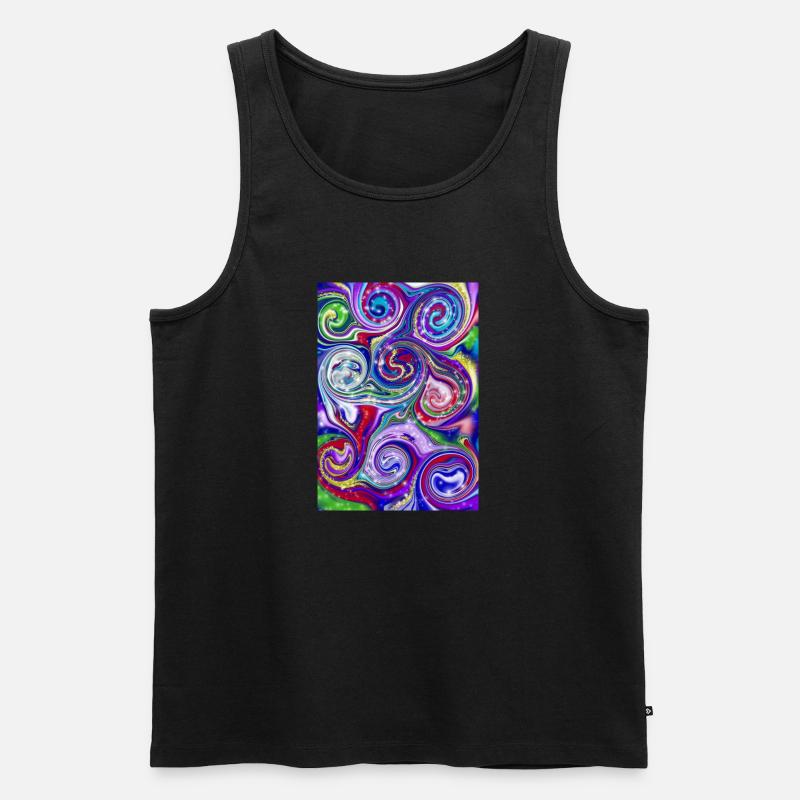 Magic Spirals - Männer Premium Bio Tank Top - Schwarz