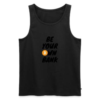 Crypto Be your own bank - Men's Premium Organic Tank Top - black - Front - AI Model Male 178 light (178cm)