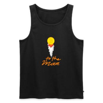 Crypto To The Moon 5 BTC Bitcoin - Men's Premium Organic Tank Top - black - Front - AI Model Male 178 light (178cm)