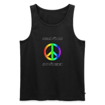 Demo Peace for All Hate for No 3 Anti AFD - Men's Premium Organic Tank Top - black - Front - AI Model Male 178 light (178cm)
