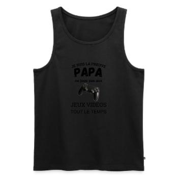Ich bin der Beweis dafür, dass Papa nicht spielt - Männer Premium Bio Tank Top - Schwarz - Vorne - Michal (187cm)