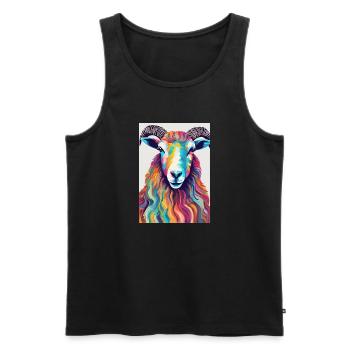 Colorful ram - Men's Premium Organic Tank Top - black - Front - AI Model Male 178 light (178cm)