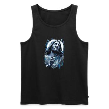 Jésus Bible Religion Chrétienne Croix Chrétienne Chrétienne - Débardeur bio Premium Homme - noir - Devant - Michal (187cm)
