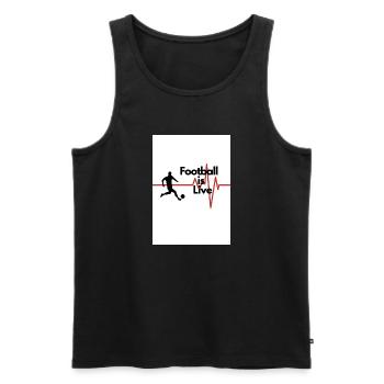 football is live - Männer Premium Bio Tank Top - Schwarz - Vorne - Michal (187cm)