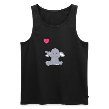 Baby Elephant with Heart Air Balloon - Men's Premium Organic Tank Top - black - Front - Michal (187cm)
