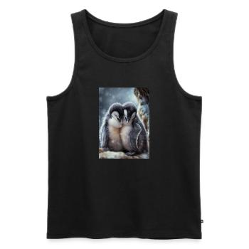 Pinguin - Männer Premium Bio Tank Top - Schwarz - Vorne - AI Model Male 178 light (178cm)
