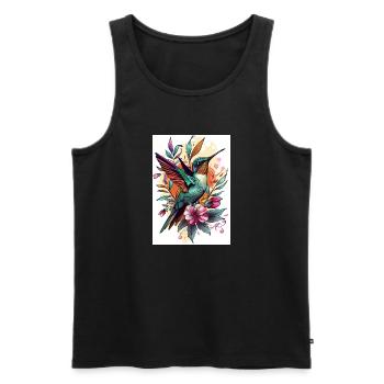 Kolibri - Männer Premium Bio Tank Top - Schwarz - Vorne - Michal (187cm)