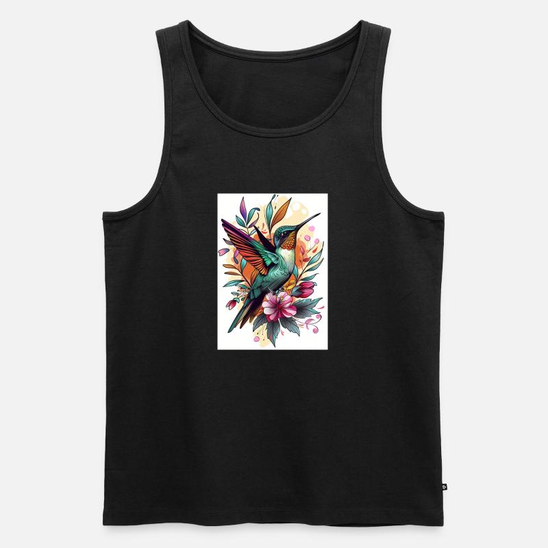 Kolibri - Männer Premium Bio Tank Top - Schwarz