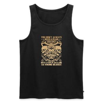Nordisch-Skandinavien, Retro-Wikinger, mystische Mythologie - Männer Premium Bio Tank Top - Schwarz - Vorne - Michal (187cm)