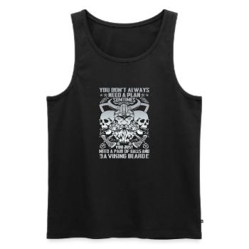Scandinavie nordique rétro viking mythologie mystique - Débardeur bio Premium Homme - noir - Devant - Michal (187cm)