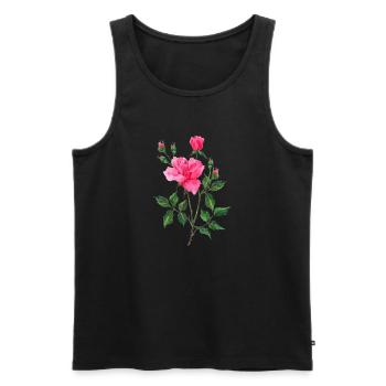 Blume - Männer Premium Bio Tank Top - Schwarz - Vorne - Michal (187cm)