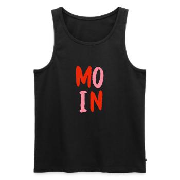 Moin rosa rot - Männer Premium Bio Tank Top - Schwarz - Vorne - Michal (187cm)