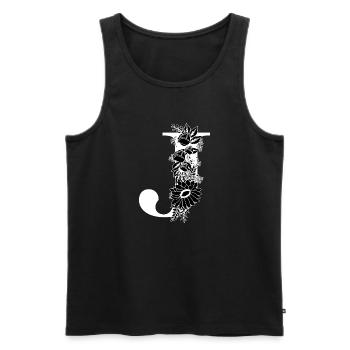 Blumen schwarz-weiß Buchstabe j - Männer Premium Bio Tank Top - Schwarz - Vorne - Michal (187cm)