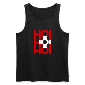 Hoi Schweiz Flagge - Männer Premium Bio Tank Top - Schwarz - Vorne - AI Model Male 178 light (178cm)