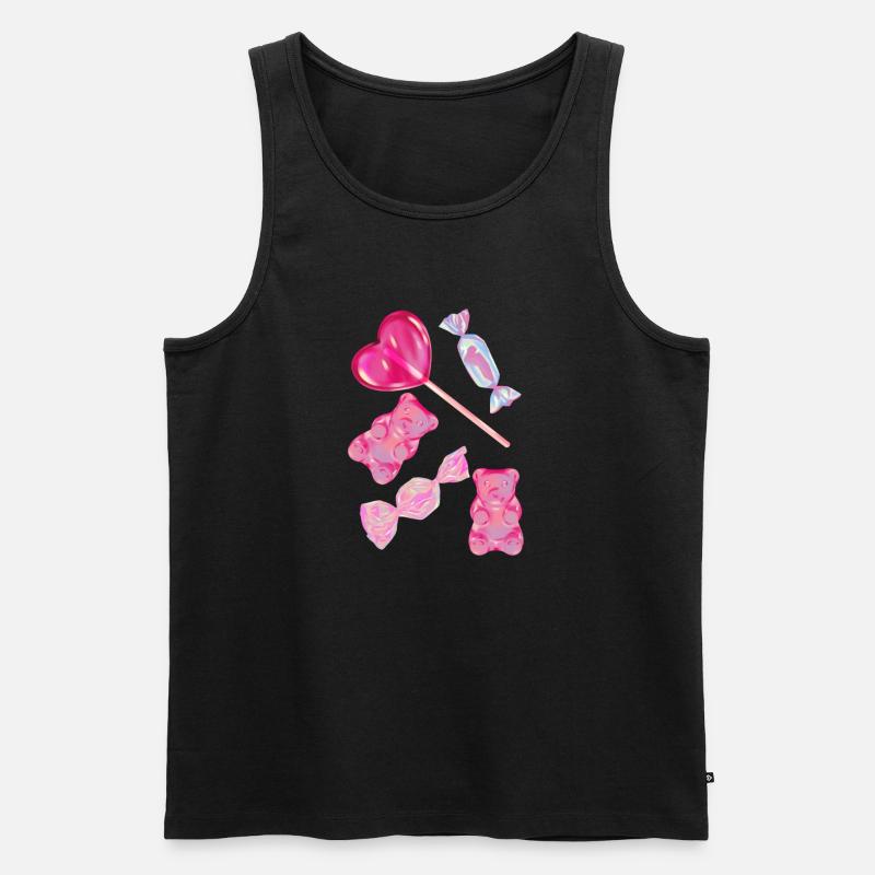 Süßigkeiten Candy - Männer Premium Bio Tank Top - Schwarz