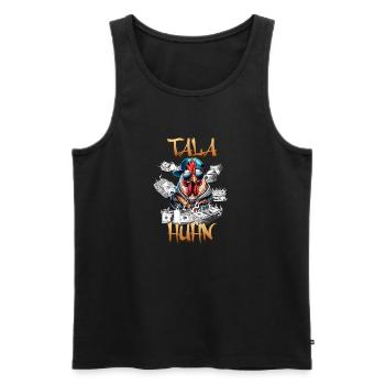 Jugendsprache Talahun Talahon TikTok Trend - Männer Premium Bio Tank Top - Schwarz - Vorne - AI Model Male 178 light (178cm)