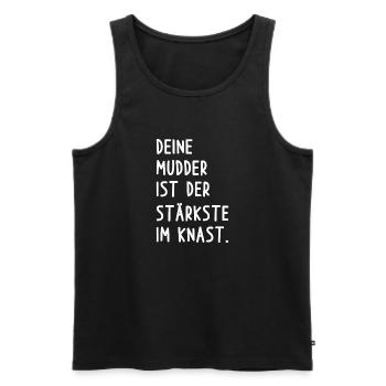 Deine Mutter Witz - Männer Premium Bio Tank Top - Schwarz - Vorne - AI Model Male 178 light (178cm)