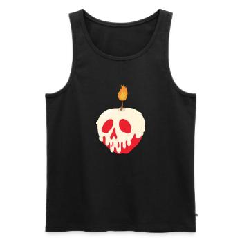Kerze und Apfel - Männer Premium Bio Tank Top - Schwarz - Vorne - Michal (187cm)