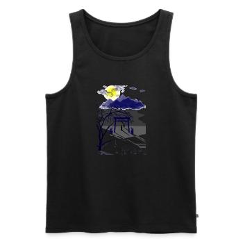 Veillée des esprits sous la pleine lune - Débardeur bio Premium Homme - noir - Devant - Michal (187cm)
