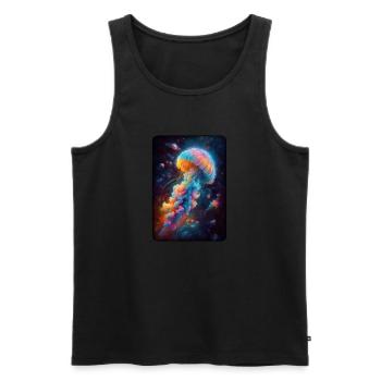 Cosmic Jellyfish Artwork - Men's Premium Organic Tank Top - black - Front - AI Model Male 178 light (178cm)