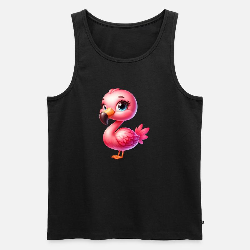 Flamingo - Männer Premium Bio Tank Top - Schwarz