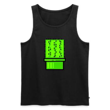 Cactus Cacti Retro Video Game Pixel Flower Pot - Men's Premium Organic Tank Top - black - Front - AI Model Male 178 light (178cm)