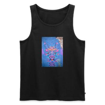 Grafitty World - Männer Premium Bio Tank Top - Schwarz - Vorne - Michal (187cm)
