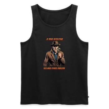 Ein wahrer Detektiv - Männer Premium Bio Tank Top - Schwarz - Vorne - AI Model Male 178 light (178cm)