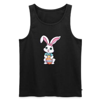 Easter bunny with Easter eggs - Men's Premium Organic Tank Top - black - Front - AI Model Male 178 light (178cm)