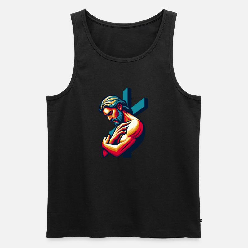 Christlicher Mann - Männer Premium Bio Tank Top - Schwarz