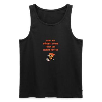 Save the pizza of your life - Men's Premium Organic Tank Top - black - Front - Michal (187cm)