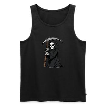 Grim Reaper Comic - Men's Premium Organic Tank Top - black - Front - AI Model Male 178 light (178cm)