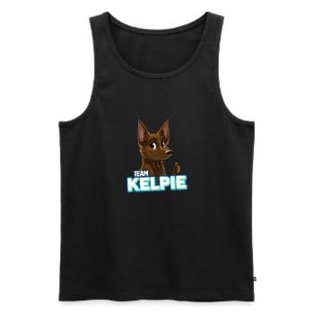 TEAM Kelpie - Schokolade - Männer Premium Bio Tank Top - Schwarz - Vorne - AI Model Male 178 light (178cm)