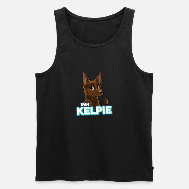 TEAM Kelpie - Schokolade - Männer Premium Bio Tank Top - Schwarz