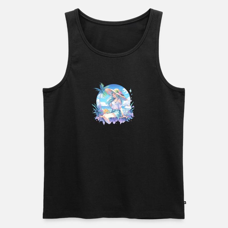 Beach Girl - Summer - Men's Premium Organic Tank Top - black