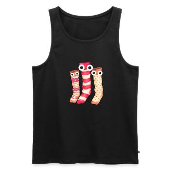 Socken,sockenfamilie, Familie, Trio - Männer Premium Bio Tank Top - Schwarz - Vorne - AI Model Male 178 light (178cm)