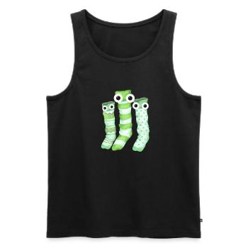 Socken,sockenfamilie, Familie, Trio - Männer Premium Bio Tank Top - Schwarz - Vorne - AI Model Male 178 light (178cm)