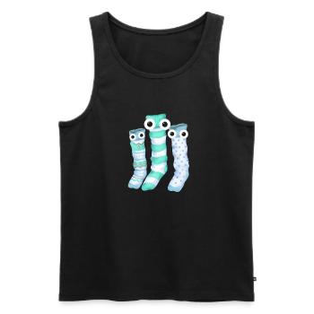 Socken,sockenfamilie, Familie, Trio - Männer Premium Bio Tank Top - Schwarz - Vorne - AI Model Male 178 light (178cm)