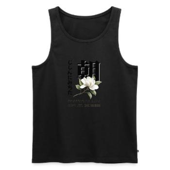 Asian Flower - Men's Premium Organic Tank Top - black - Front - AI Model Male 178 light (178cm)