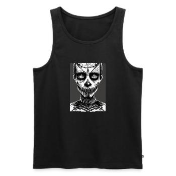 Scary Black and White Face with Horrible Mouth - Men's Premium Organic Tank Top - black - Front - AI Model Male 178 light (178cm)