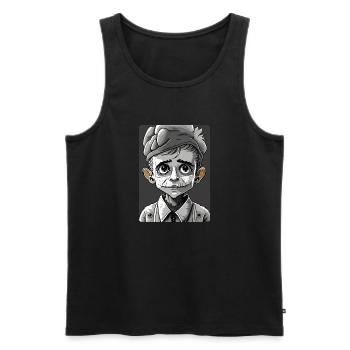 Enfant mort-vivant mystérieux noir et blanc - Débardeur bio Premium Homme - noir - Devant - Michal (187cm)