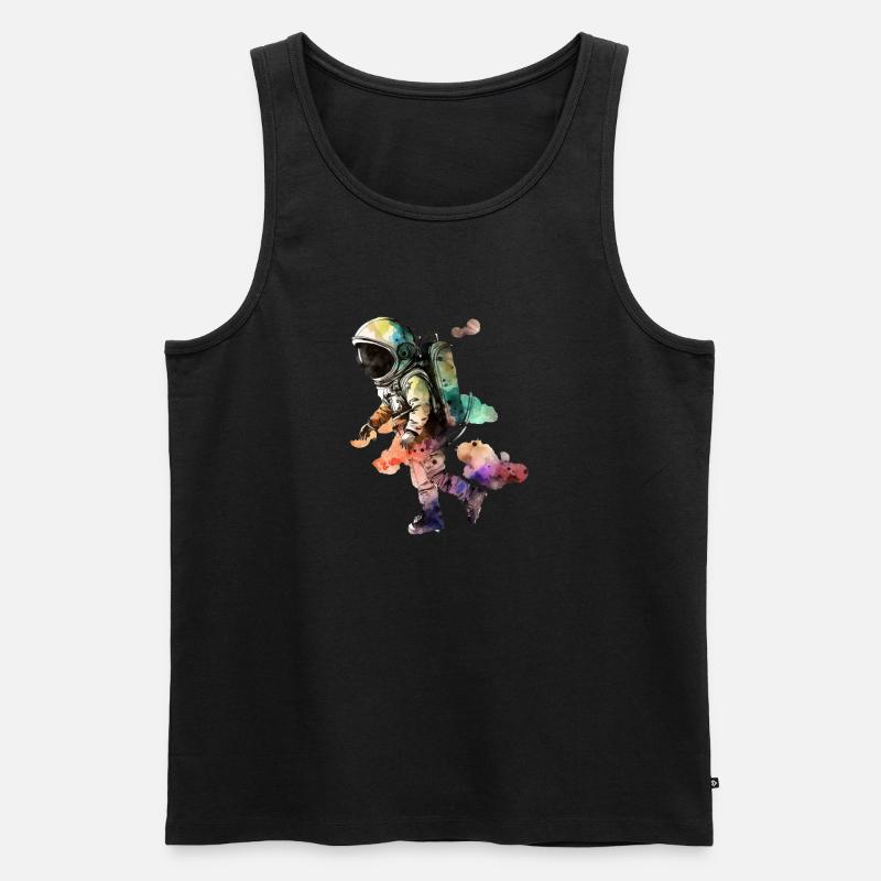 Astronaut Wasserfarben - Männer Premium Bio Tank Top - Schwarz