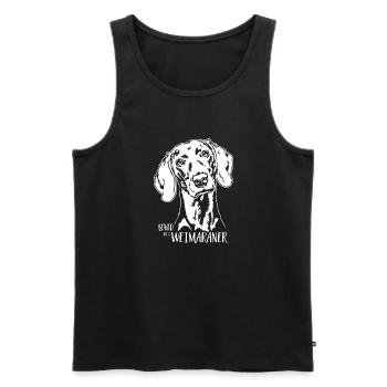 Aimé par un chien de braque de Weimar disant chien Wilsigns - Débardeur bio Premium Homme - noir - Devant - Michal (187cm)