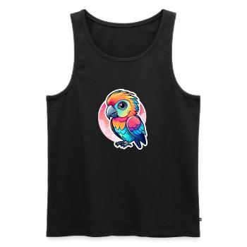 Papagei Vogel Illustration - Männer Premium Bio Tank Top - Schwarz - Vorne - AI Model Male 178 light (178cm)