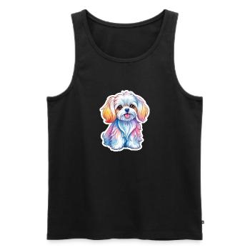 Malteser Wasserfarben - Männer Premium Bio Tank Top - Schwarz - Vorne - AI Model Male 178 light (178cm)